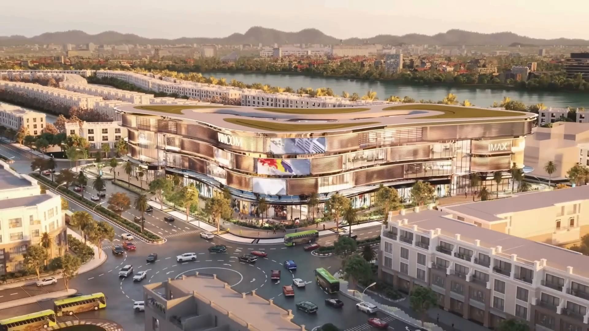 Phối cảnh trung tâm thương mại Vincom hiện đại tại dự án Vinhomes Cam Lâm